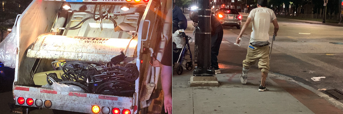'Heartbreaking' Scene on Boston Streets as Police Destroy Wheelchairs Belonging to Homeless Residents