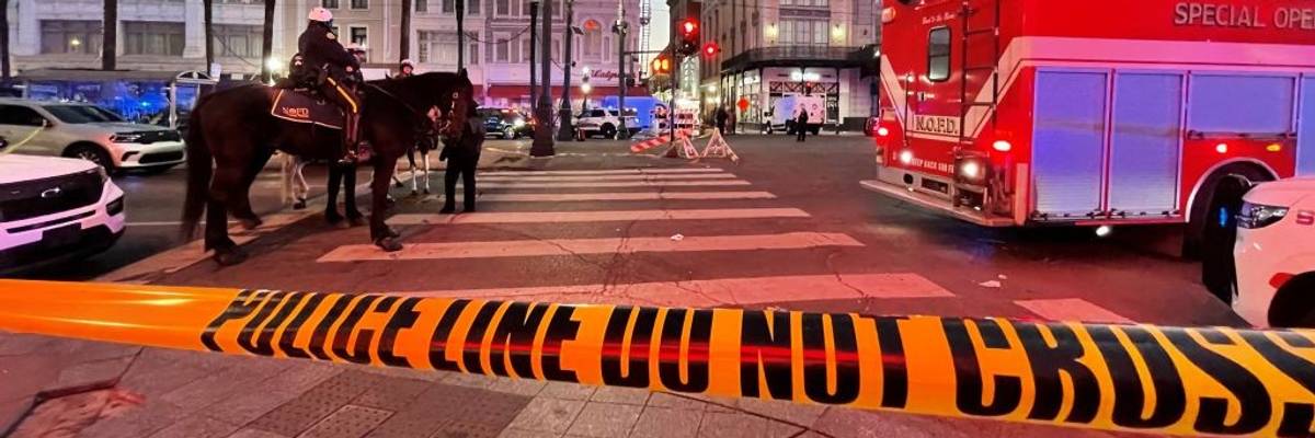 Bourbon Street in New Orleans after a terror attack.
