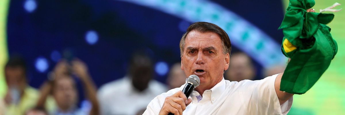 Brazilian President Jair Bolsonaro speaks