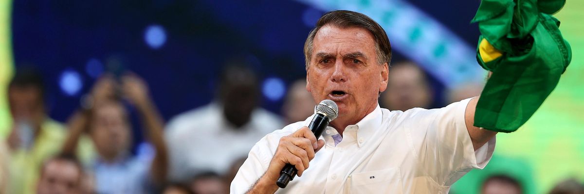 Brazilian President Jair Bolsonaro speaks