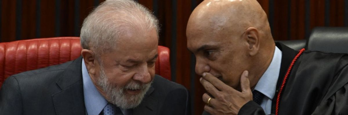Brazilian President Luiz Inacio Lula da Silva and judge Alexandre de Moraes