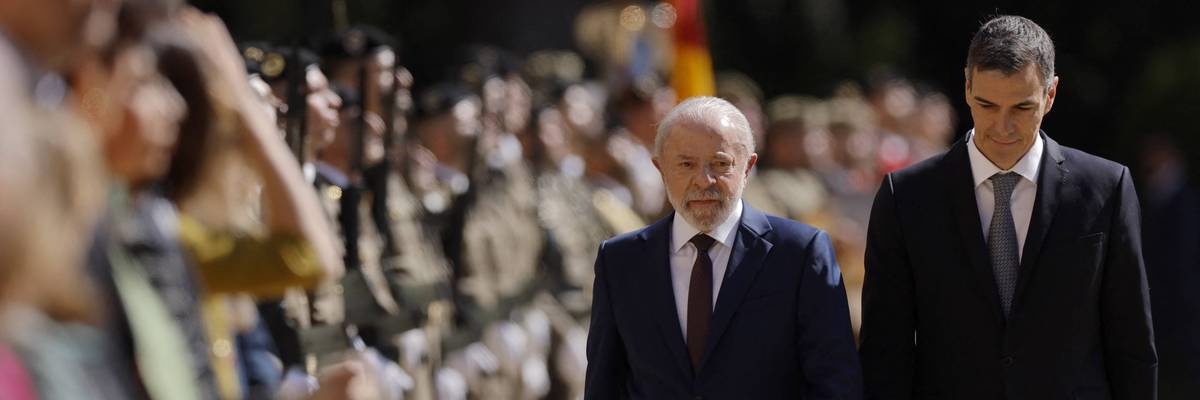 Brazilian President Luiz Inacio Lula da Silva and Spain's Prime Minister Pedro Sanchez
