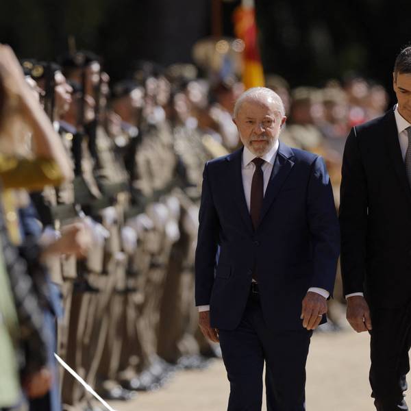 Brazilian President Luiz Inacio Lula da Silva and Spain's Prime Minister Pedro Sanchez