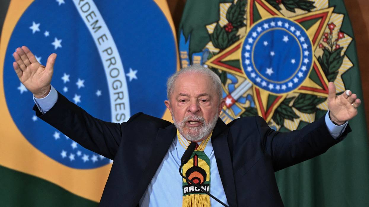 Brazilian President Luiz Inácio Lula da Silva delivers a speech in Brasília on June 5, 2023.