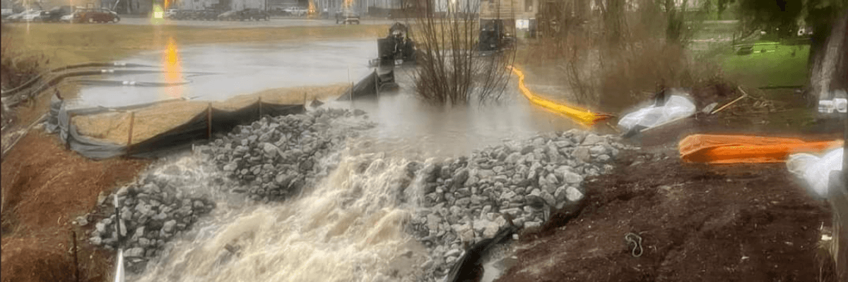 Breached dam in East Palestine, Ohio