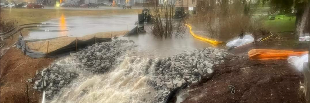 Breached dam in East Palestine, Ohio