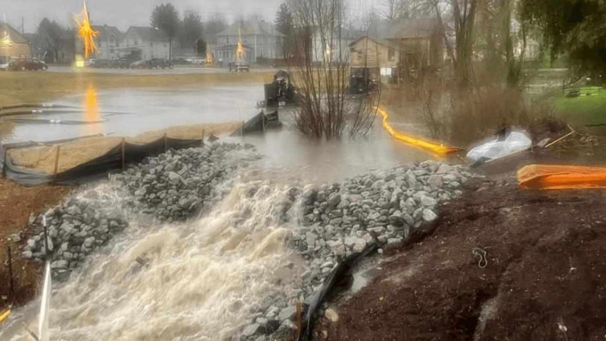 Breached dam in East Palestine, Ohio