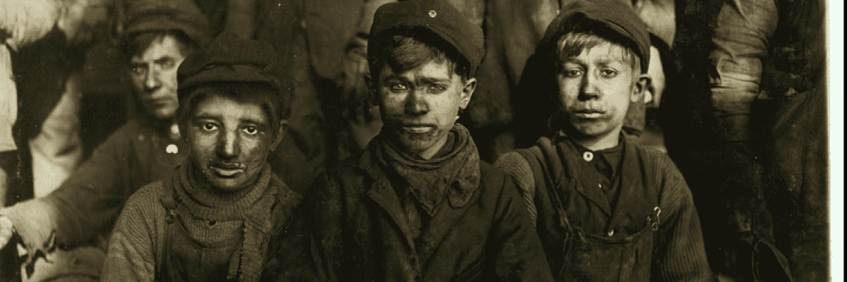 Breaker boys who worked in turn-of-the-century mines in Pennsylvania