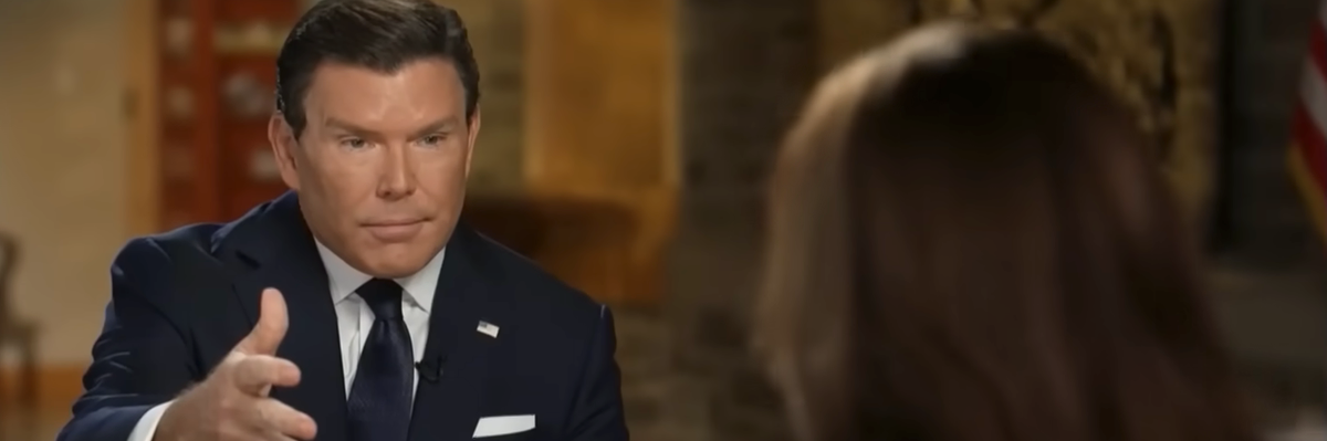 Bret Baeir interviewing Kamala Harris