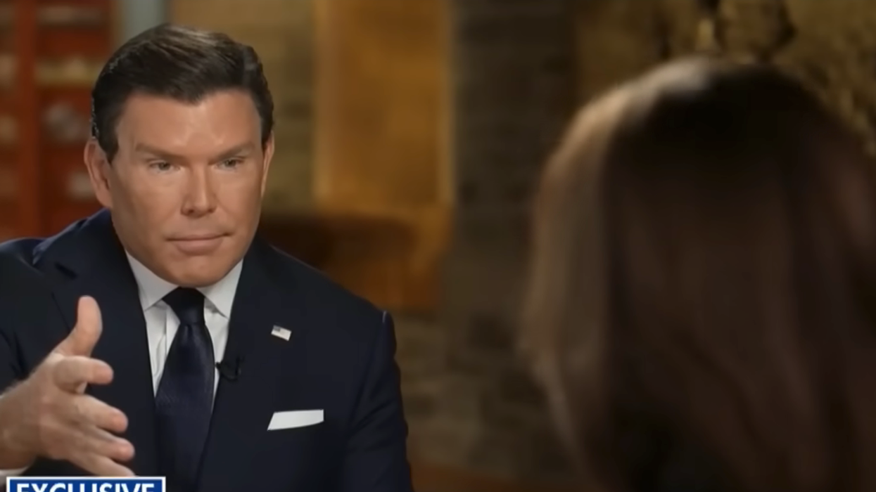 Bret Baeir interviewing Kamala Harris