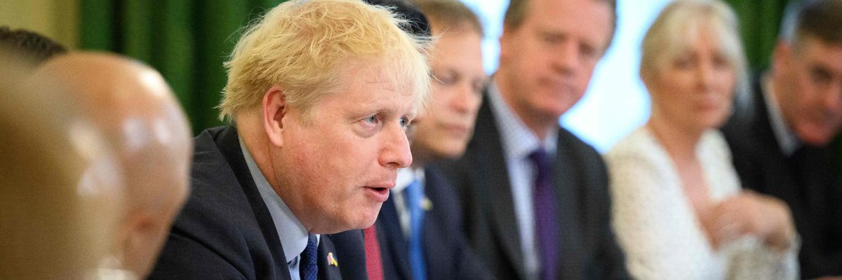 British Prime Minister Boris Johnson speaks at a cabinet meeting