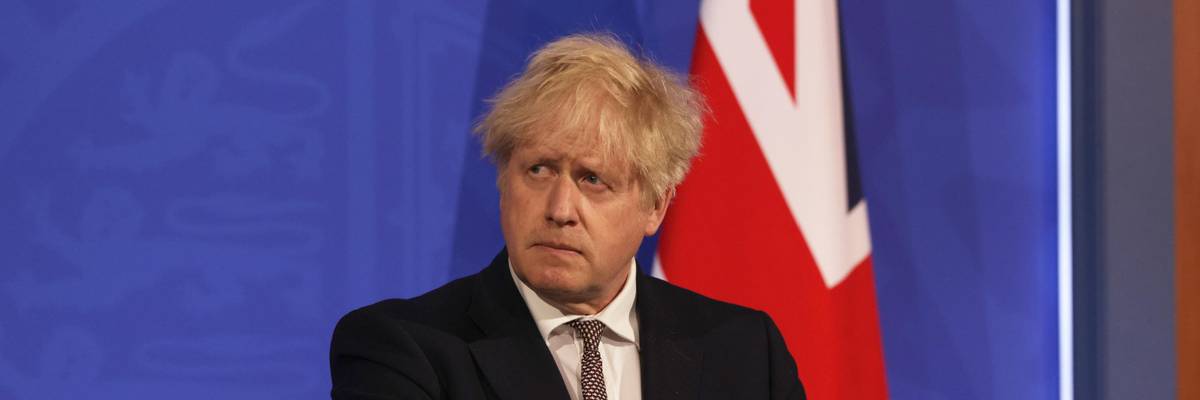 British Prime Minister Boris Johnson speaks at a press conference