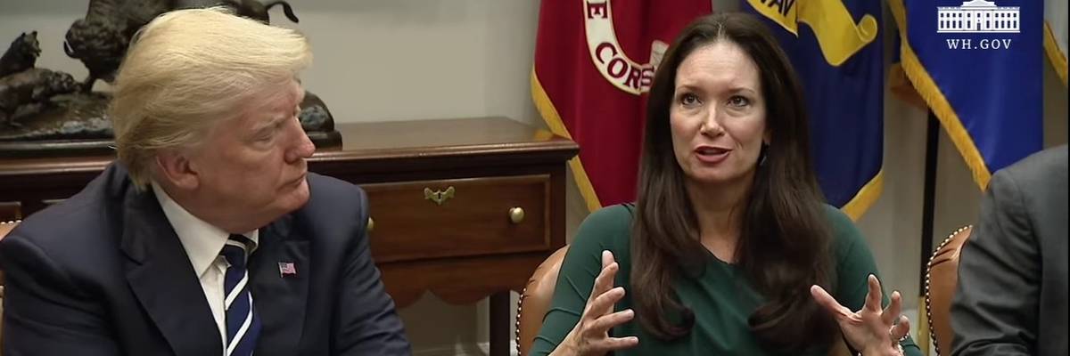 Brooke Rollins and Donald Trump.