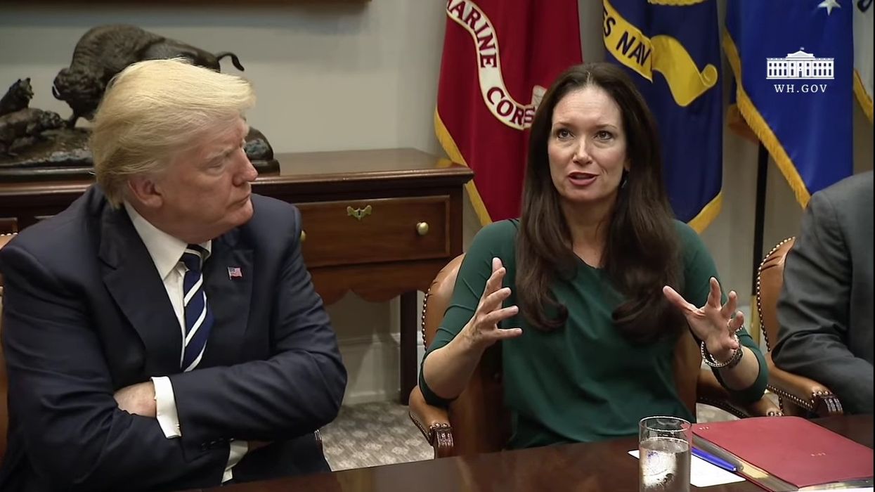 Brooke Rollins and Donald Trump.