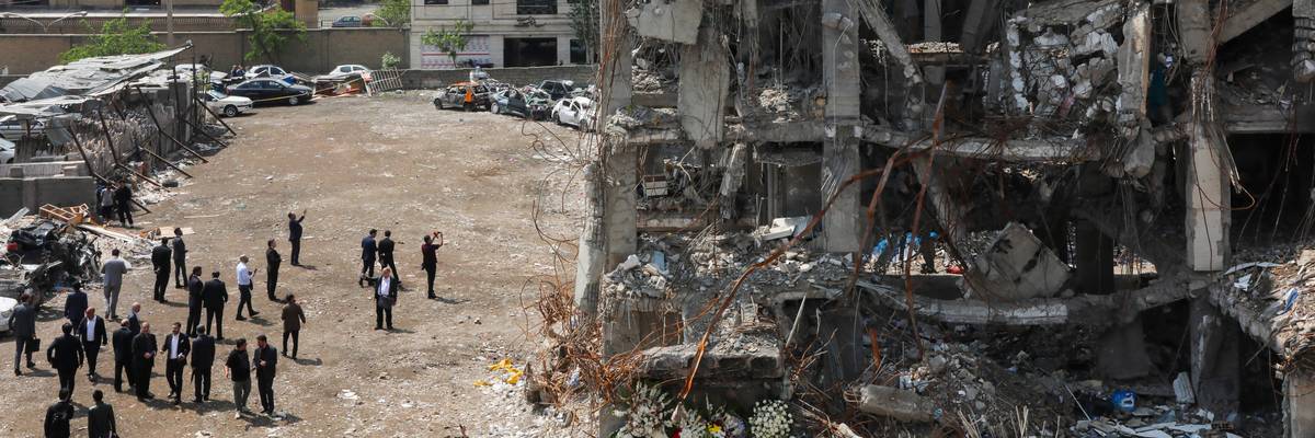 Building bombed by US and Israel