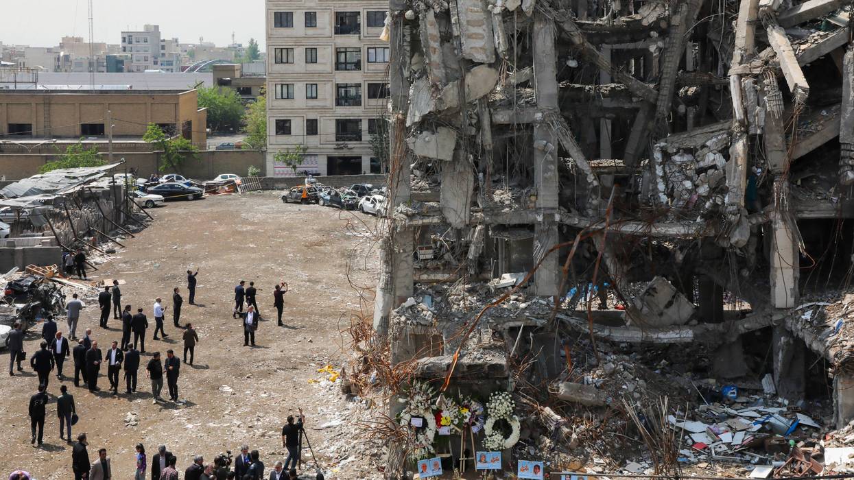 Building bombed by US and Israel