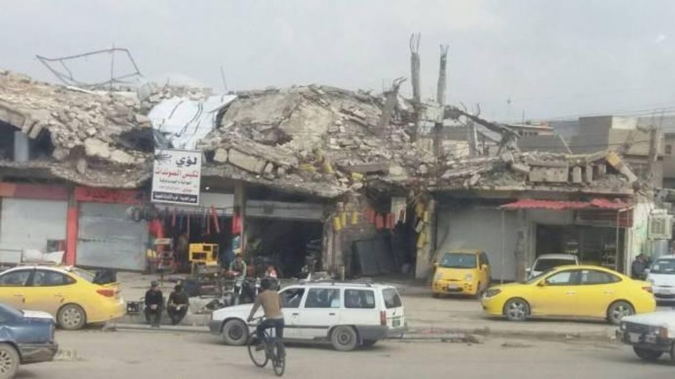 Building in Mosul decimated by bombing, March 2018. Photo credit: Abu Mohammed