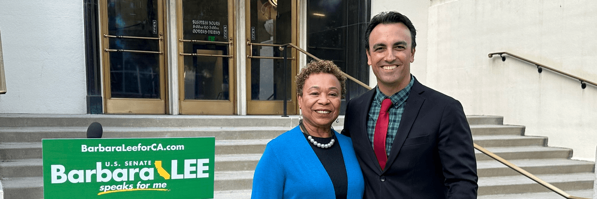 Burbank, California mayor Konstantine Anthony and Barbara Lee