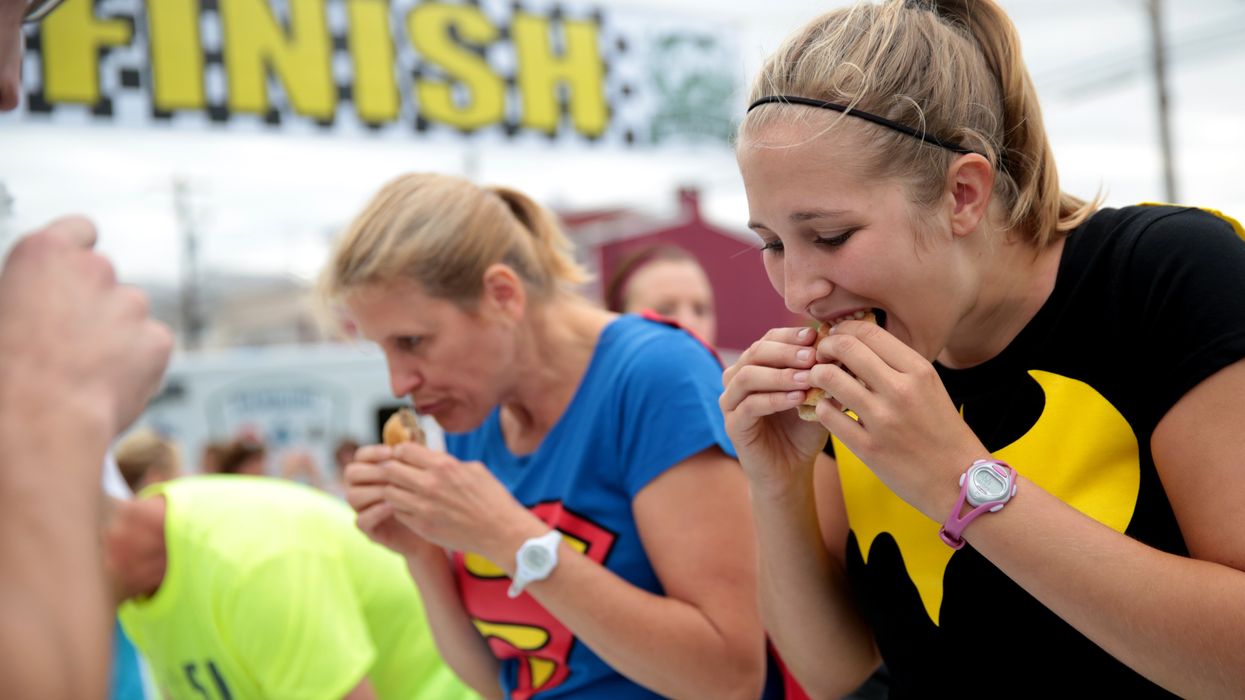 Burger eating event.