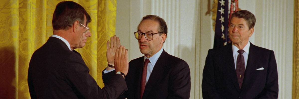 Bush Swearing in Alan Greenspan