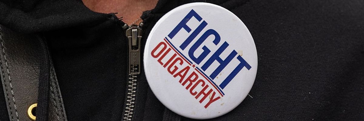 Button says "Fight Oligarchy"