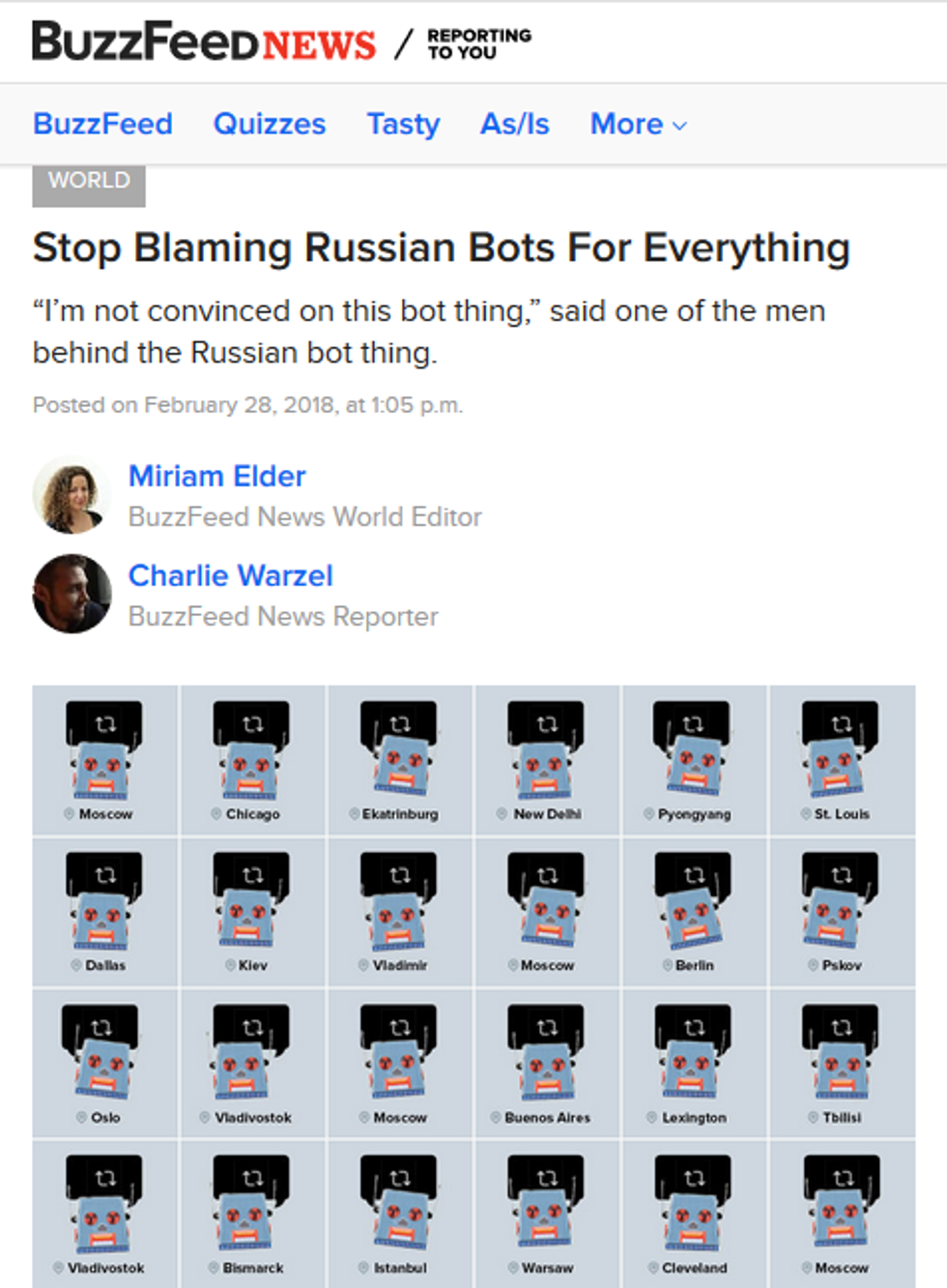 BuzzFeed: Stop Blaming Russian Bots For Everything