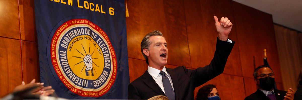 California Gov. Gavin Newsom speaks during a get-out-the-vote event