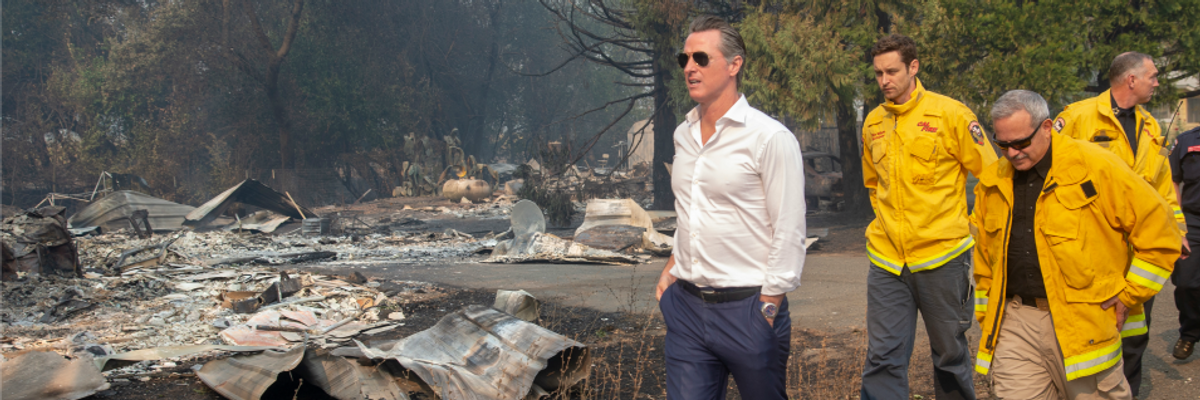 As California Burns, Climate Activists Call on Gov. Gavin Newsom to Stop #FuelingTheFlames