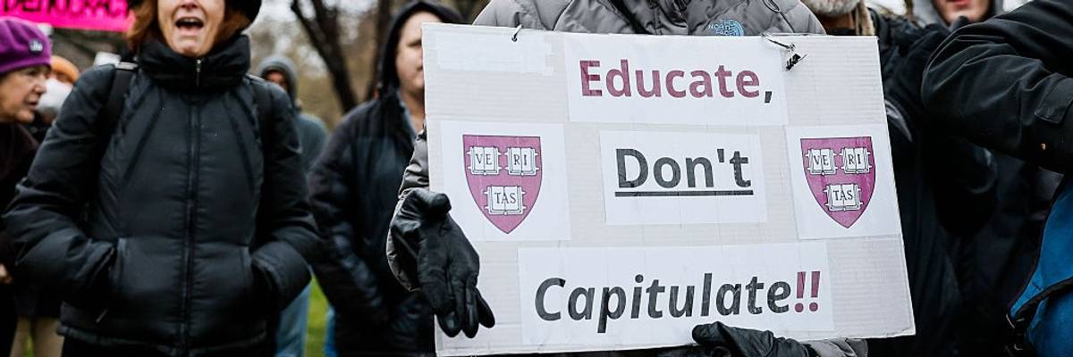 Cambridge protesters urge Harvard not to concede to Trump demands: 'We have some demands, too. Back off.'