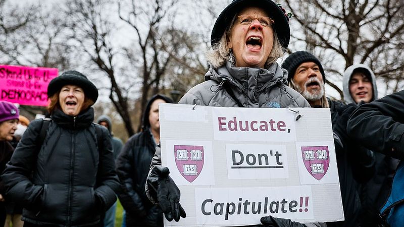 Cambridge protesters urge Harvard not to concede to Trump demands: 'We have some demands, too. Back off.'