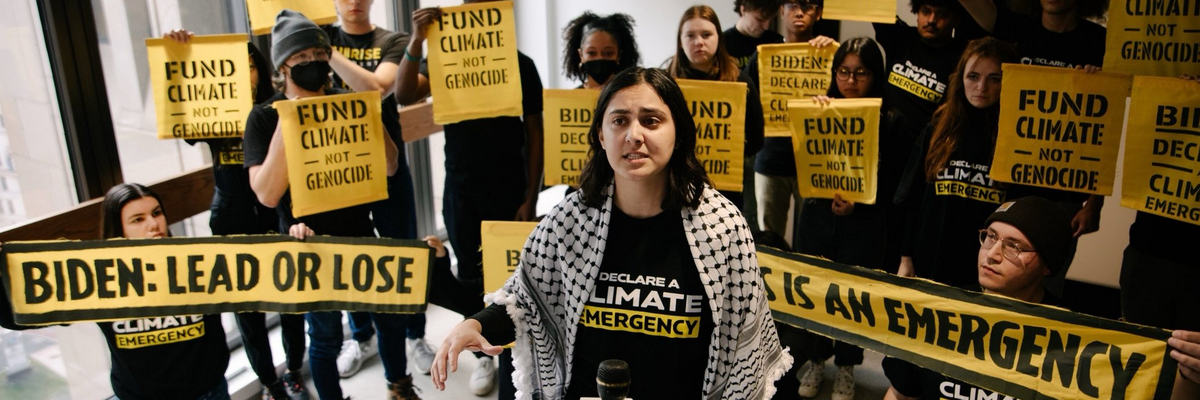 Campaigners with the Sunrise Movement