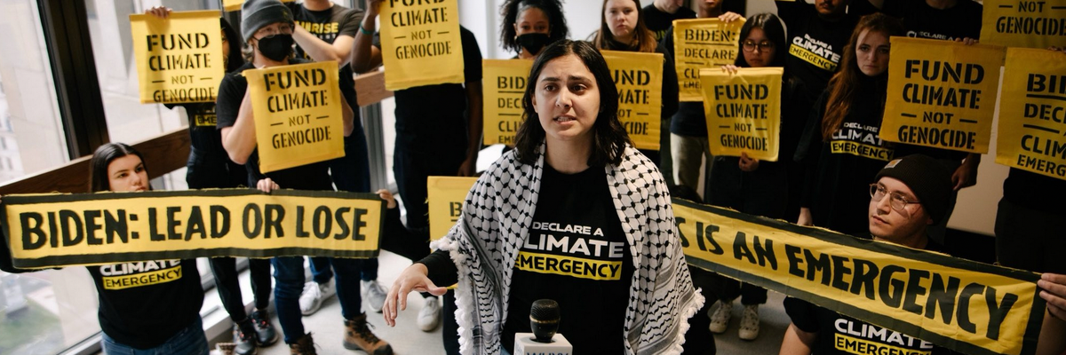 Campaigners with the Sunrise Movement