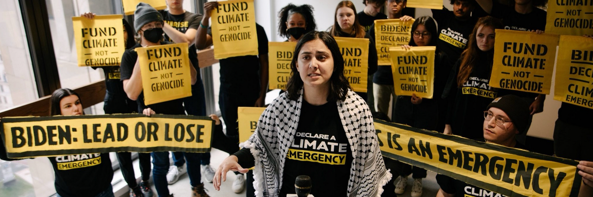 Campaigners with the Sunrise Movement