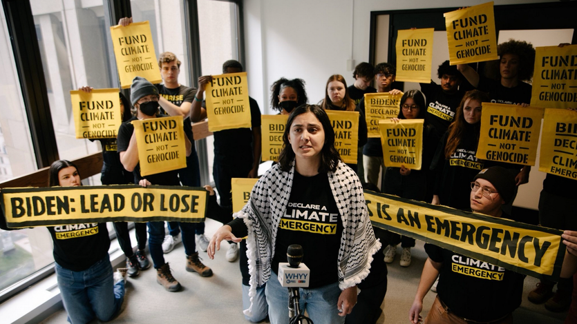 Campaigners with the Sunrise Movement