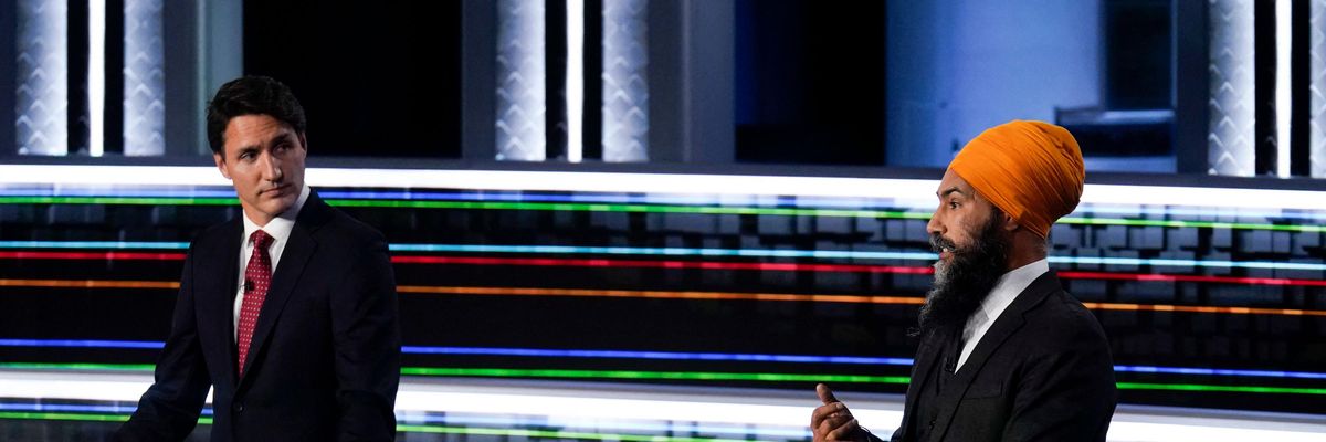 Canadian Prime Minister Justin Trudeau and NDP leader Jagmeet Singh