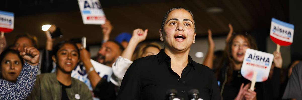 Candidate Aisha Wahab Gathers With Supporters On Night Of Special Election To Replace Eric Swalwell
