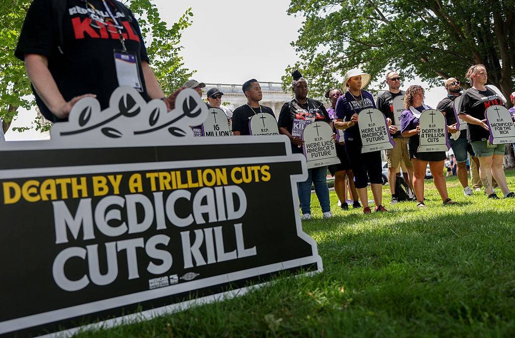 Care Workers Protest Republican Medicaid Cuts In Washington, DC