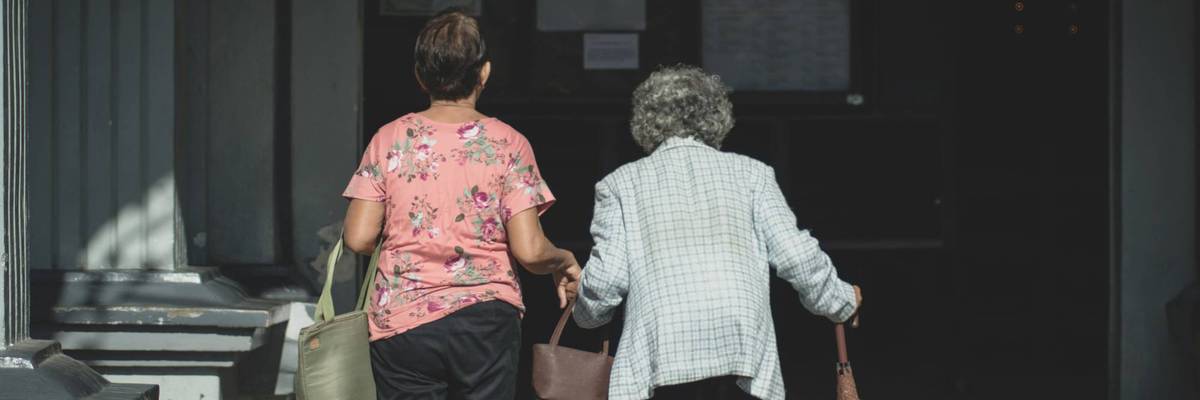 Caregiver with elderly person