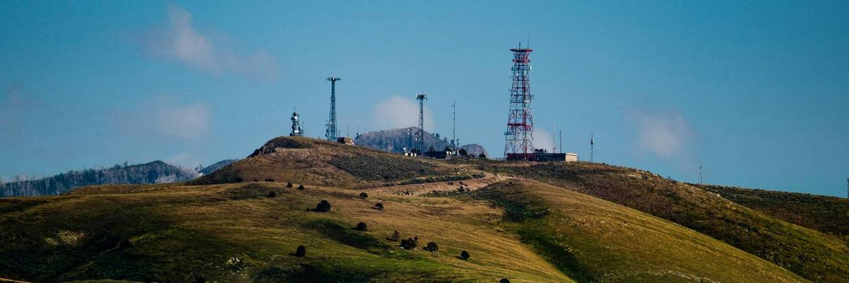 Cell towers on hillside