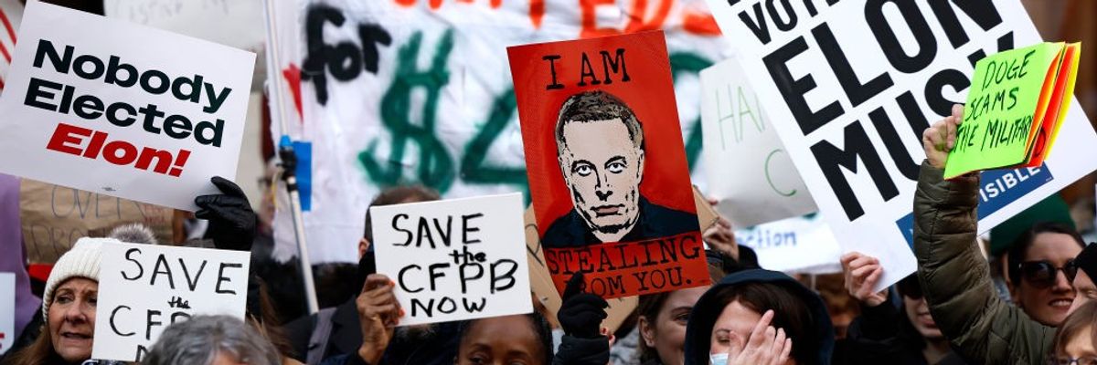 CFPB protest aimed at Elon Musk