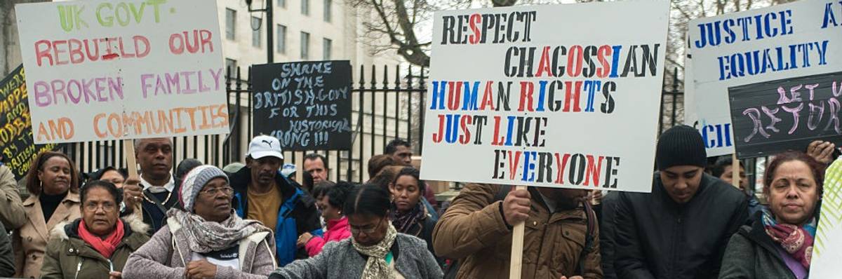 Chagossians and allies protest in London