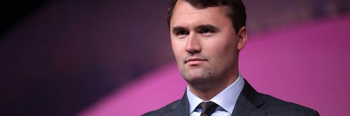 Charlie Kirk speaks at an event