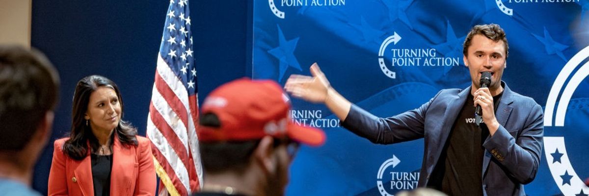 Charlie Kirk speaks.