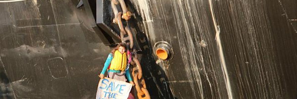 This College Student Chained Herself to a Shell Oil Ship for Three Days. Here's Why.