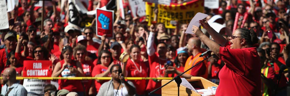 Chicago Teachers Union Holds Rally After Week of Striking