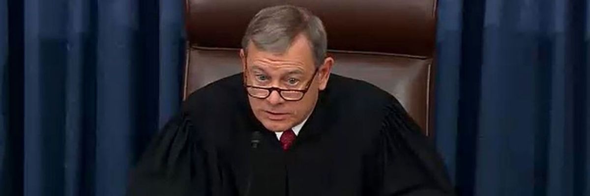 Chief Justice John Roberts in the Senate chamber