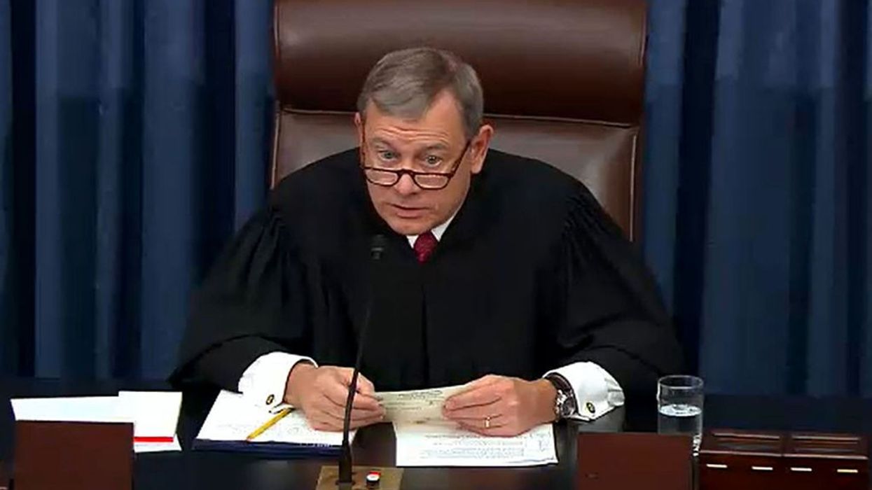Chief Justice John Roberts in the Senate chamber