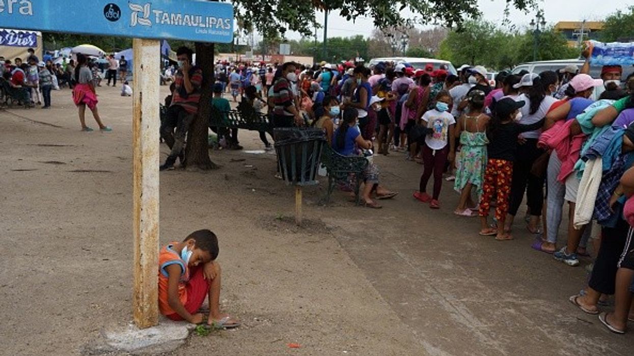 Child in Mexican migrant camp.