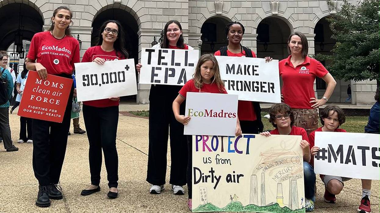 children and parents protest for EPA clean air protections