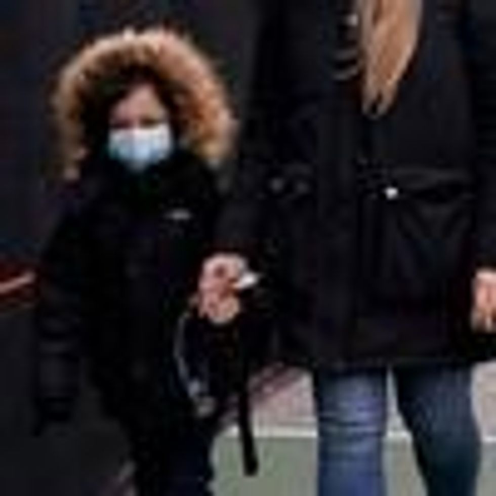 Children arrive at school